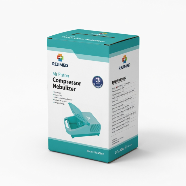 The Rejimed Air Piston Compressor Nebulizer (Light Green Color) is designed to provide dependable aerosol therapy for individuals dealing with asthma, bronchitis, and other respiratory conditions. Its powerful piston compressor ensures consistent medication delivery with optimal particle size for better lung absorption. Easy to operate and suitable for both adults and children, it offers a smooth and quiet treatment experience. The compact, lightweight design makes it perfect for home use or travel, while its durable construction ensures long-lasting performance. A reliable and practical choice for everyday respiratory care.